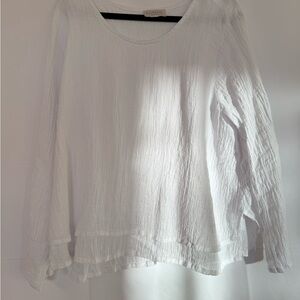Nomad  White Textured Long Sleeve Blouse